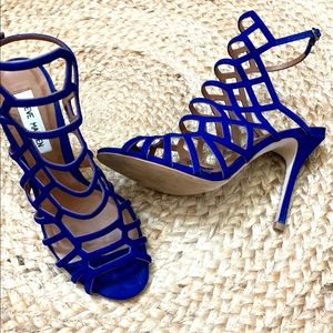 Steve Madden Blue Suede Style Heels, Size 7 1/2